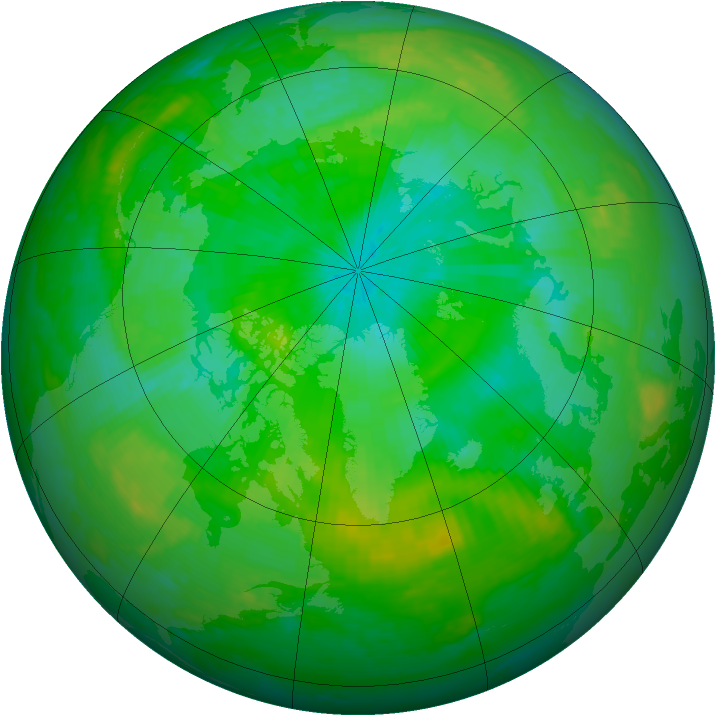Arctic ozone map for 29 July 2004